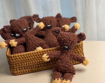 Brelok do kluczy z szydełkowanym misiem, ręcznie robiony pluszowy brelok z amigurumi, uroczy miś z zawieszką do torby, mały prezent, miękki dodatek do zabawki