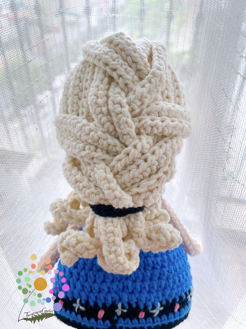 Amigurumi Anna och Elsa Prinsessa Virkad prinsessdocka, handgjorda prinsessdockor, handgjord prinsessdocka bild 6