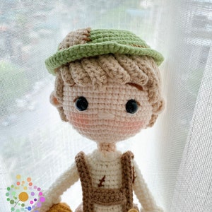 Bambola Amigurumi Hansel, bambola Hansel all&#39;uncinetto, bambole fatte a mano, bambola fatta a mano