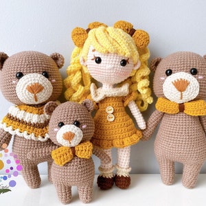 Amigurumi Goldilocks and The Three Bears doll,Crochet doll,handmade dolls,handmade doll