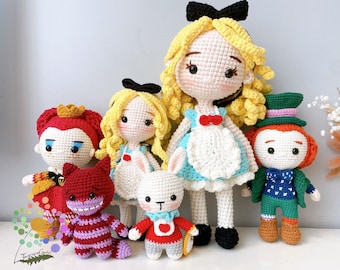 Alice in wonderland full set, Princess Dolls,Amigurumi Princess doll,Crochet Princess doll,handmade dolls,handmade princess doll