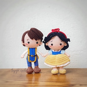 Princess Snow and Prince Ferdinand, Princess Dolls, Prince Dolls,  Amigurumi Princess doll, Crochet Princess dolls, handmade dolls