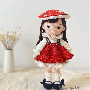Amigurumi Amanita mushroom girl, Amigurumi doll, Crochet doll, handmade dolls