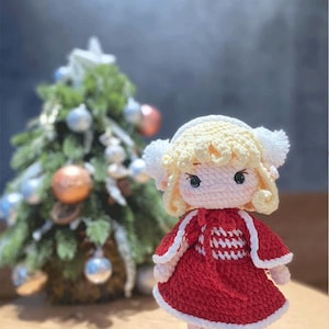 Amigurumi pattern doll crochet for Ruby Snow Elf PDF in English (US terms)