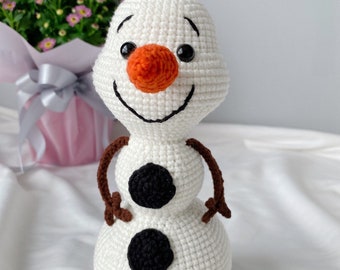 Muñeco de nieve amigurumi, muñeco de ganchillo, muñecas hechas a mano