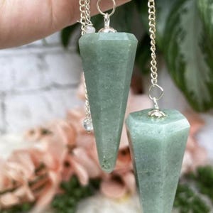 6&quot; AVENTURINE PENDULUM/Crystal Chakra Pendulum/Aventurine Crystal/Reiki Healing Hexagonal Pendant/Crystal Pendant/Spiritual Guide/Spirit