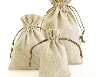 12pc Linen Sachet Bag/Linen Bag/Premium Made Organic Bags/Reusable Bag/Mini Bags/Pouches/RecyclableTote Bag/Boho Style/Draw String Bag