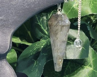 6" Labradorite PENDULUM/Crystal Chakra Pendulum/Labradorite Crystal/Reiki Healing Hexagonal Pendant/Crystal Pendant/Spiritual Guide/Spirit