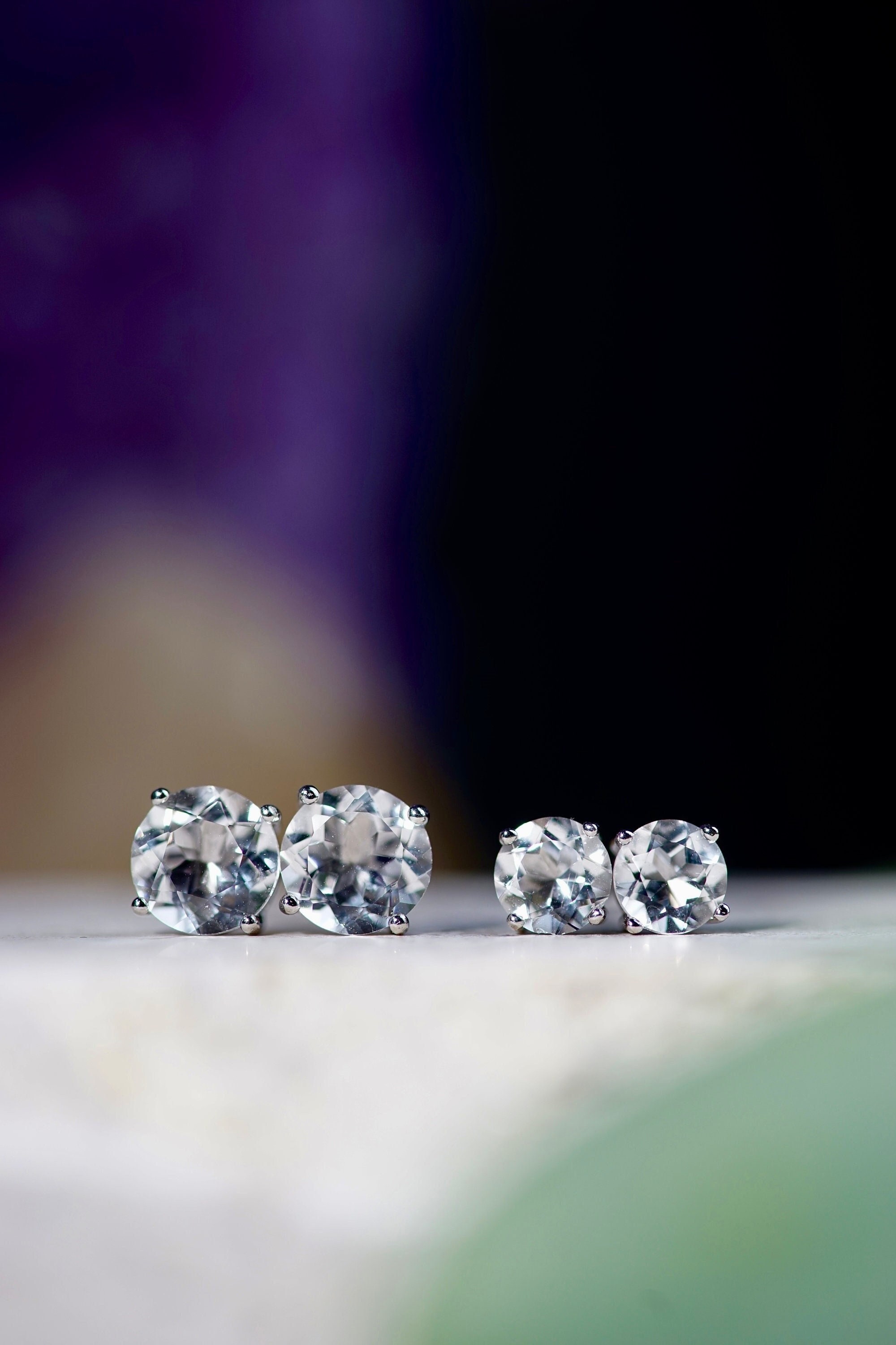 Clear Quartz Studs Etsy