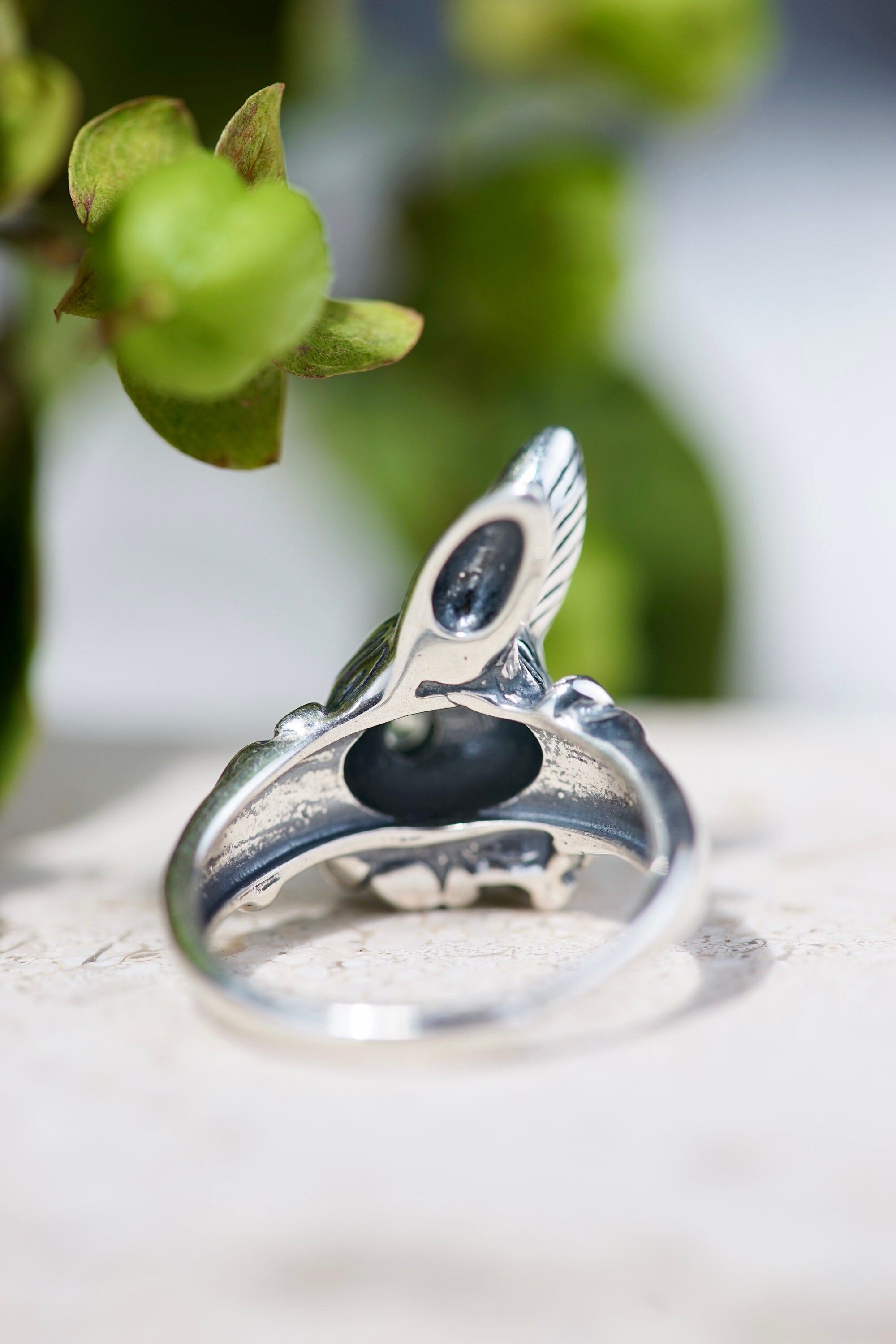指輪・リング Rabbit Holding The Moon Ring Bunny Lover Moonstone Ring, Bunny Ring Silver Ring, Animal