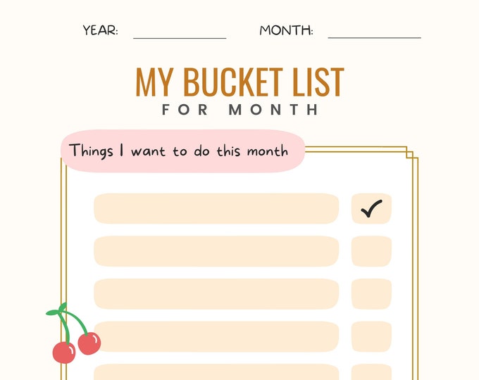 Bucket List Tracker Printable, to Do List Printable, Bucket List ...