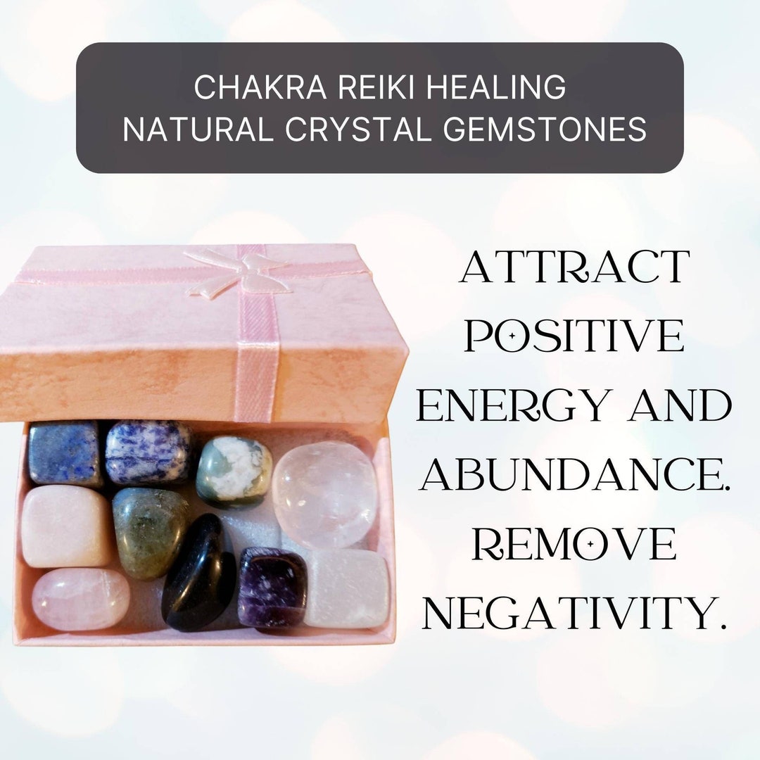 Chakra Reiki Healing Crystals Set - Tumbled Gemstones for Abundance - Etsy