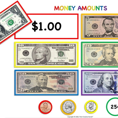 us kids money activity us coins money worksheets busy etsy uk