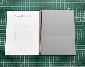 Waterproof Cloth Filo Cover for Rocketbook,Multi Notebook Cover for A5 Size with Pen Holder/Cards Pockets/Phone Holder Gray Suit for Notebook Like Everlast or Wave 