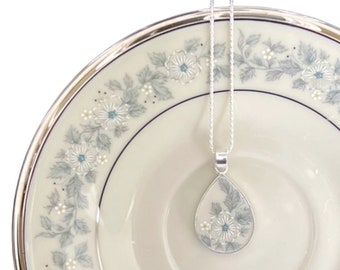 Lenox Windsong China Necklace handmade with Fine Wedding China, Broken China Jewelry for China Anniversary or Vintage Bridal China Gift