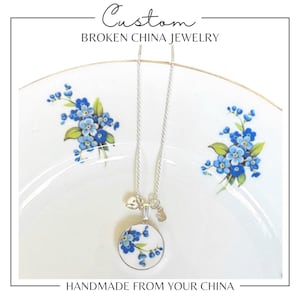 CUSTOM Order Personalized Necklace handmade with Your Family China, Broken China Jewelry Heirloom Gift, Sustainable Upcycled China Pendant