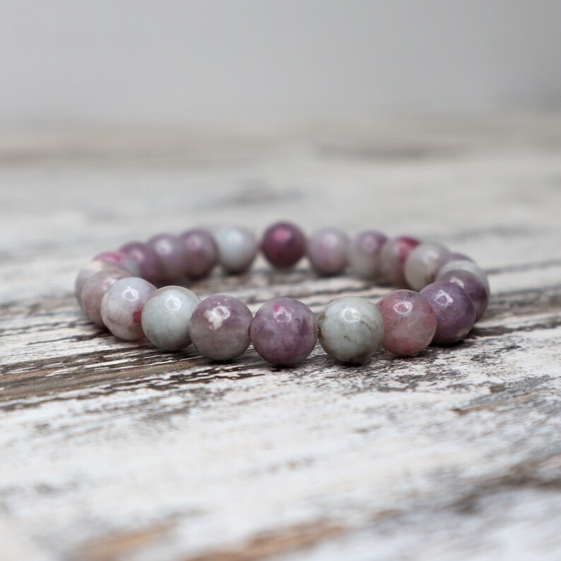 Pink Tourmaline Bead Bracelet | 8mm | Love, Compassion & Emotional Healing bild 1