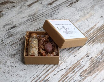 New Beginnings Chip Gift Box | Peach Moonstone | Fresh Start, Intuition & Aligned Growth