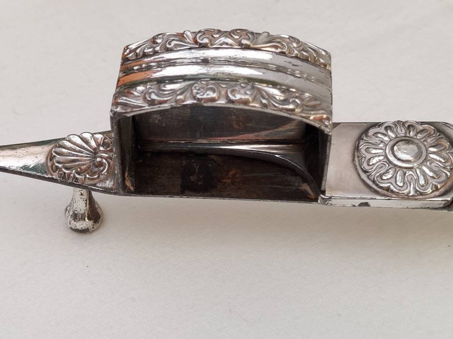 silver plated ornate candle snuffer and tray Etsy