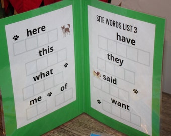File Folder Game - Site Words 3 - Kindergarten Preschool PreK Autism Special Education Games