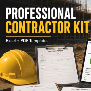 Ultimate Contractor Management Bundle | Construction Forms, Excel & PDF Templates | Invoices, Safety Checklists, Logs