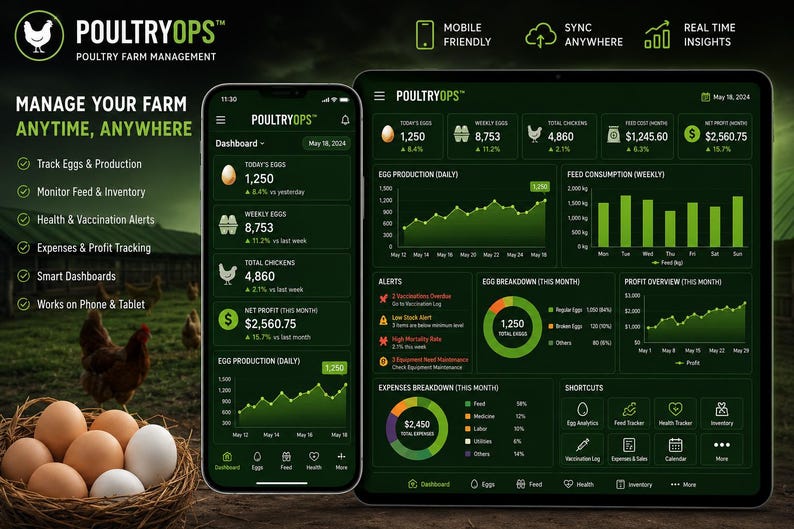 Poultry Farm Management System Excel PDF Toolkit - Etsy Canada