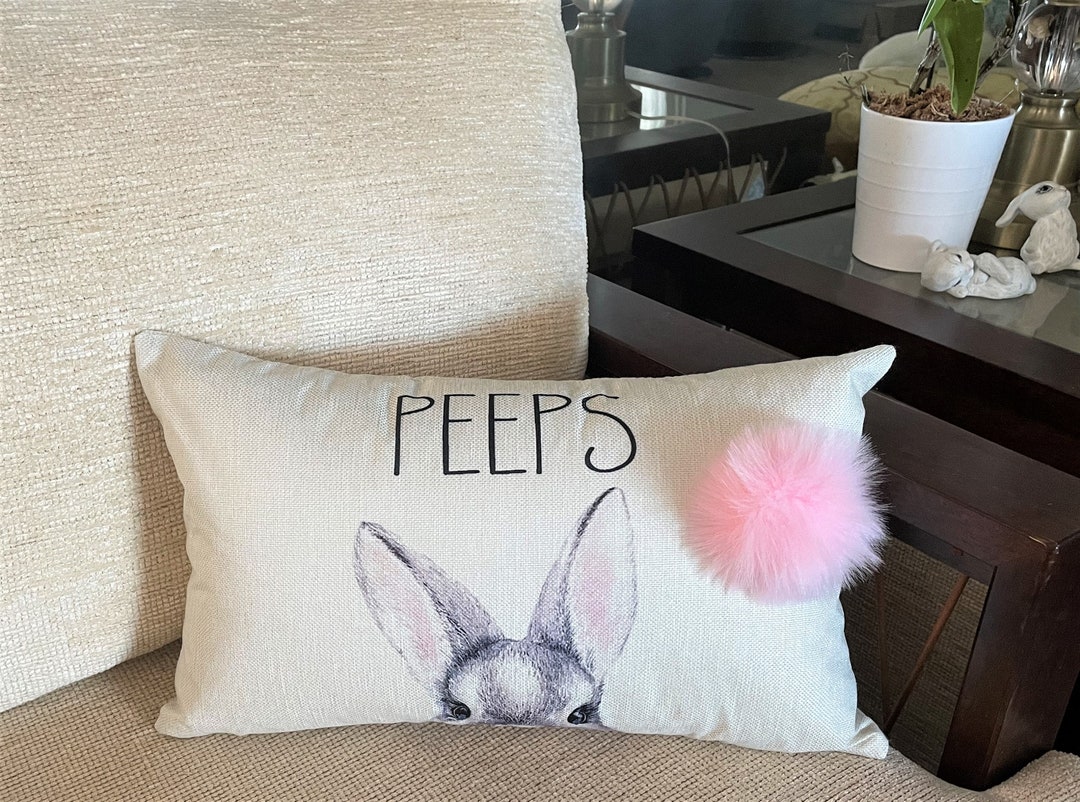 Easter Bunny Pillow Cover / Cushion Cover / Easter Decor / Bunny Eggs Cover / Boho Chic Easter