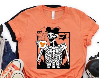 Disney Skelett Shirt, Skelett Mickey T-shirt, Disney Halloween T-shirt, Halloween Shirt, Disneyland Shirt, lustiges Skelett Halloween T-Shirt