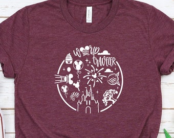 World Traveler Disney Shirt, Women's Travel Shirt, Matching Disney Shirt, Disney Vacation Shirt, Disneyland Epcot Tee, Disney Parks Shirt