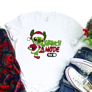 Mode Grinch sur chemise de Noël, Chemise Grinch de Noël, Chemise de Noël Grinch drôle, Cadeau de Noël Grinch, Chemise de Noël, Cadeaux de Noël