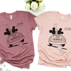 Just Married Disney Shirt, Disney Couple Shirt, Disneyland Wedding Gift, Bride and Groom Shirts, Honeymoon Disney Shirt, Disney Family Shirt