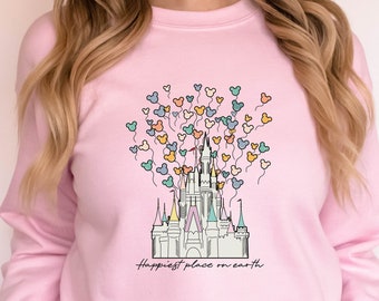 Disneyland Castle Sweatshirt, Magic Kingdom Sweatsihrt, The Happiest Place on Earth Hoodie, Women Disney Sweatshirt, Disney Vacation Hoodies