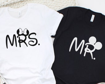 Disney Coupler Shirt, Disney Mr and Mrs Shirt, Just Married shirt, Honeymoon Shirt, Couple Disneyland Trip Shirt, Couple shirt, Wedding Gift