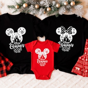 Disney Christmas Shirt, 2026 Disney Christmas Shirts, Matching Disney Vacation Shirt, Disney Castle Christmas Shirt, Merry Christmas shirt,