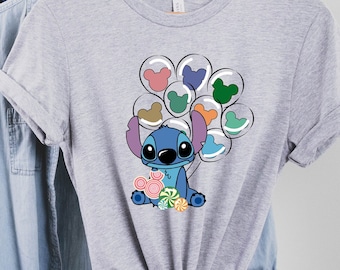 Stitch Shirt, Disney T-shirt, Disney Stitch Shirt, Kids Disney Shirt, Stitch Balloon Shirt, Stitch Disneyworld Shirt, Disney Vacation Shirts