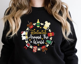 Drinking Around The World Sweatshirt, Snacking Around The World Sweatshirt, Disney Drinking Hoodie, Disney Family Sweatshirt, Disneyland Tee