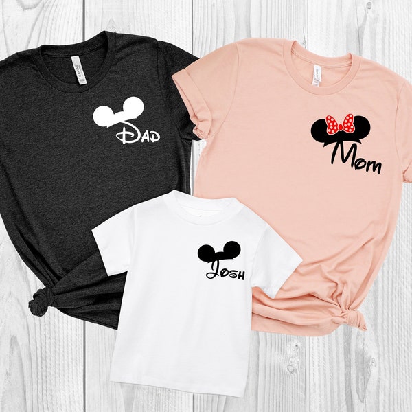 Chemise familiale Disney personnalisée, chemise familiale Disneyland, chemise Disney personnalisée, chemise de vacances familiale personnalisée, t-shirt disney family vacation