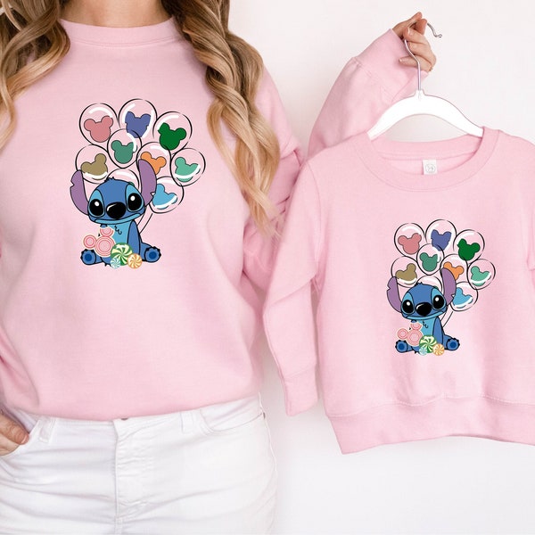 Stitch Sweatshirt, Funny Mom and Kid Stitch Sweatshirt, Disney Stitch Hoodies, Disney Vacation Stitch Sweater, Disney Family Vacation Hoodie