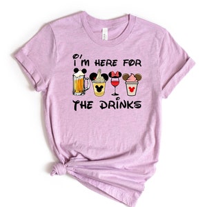 I&#39;m Here For The Drinks Disney Shirt, Disney Epcot Shirt, Disney Drinking Shirt, Disney Trip Shirts, Minnie Mickey Drinks, Disneyland Shirt