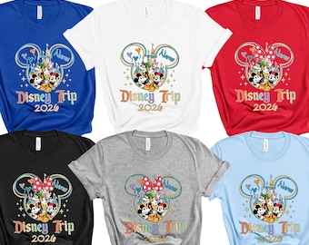 Custom Disney Trip 2026 Family Matching Shirt, Custom Name Disneyworld Family Vacation Shirts, Personalized Disneyland Trip Tshirts