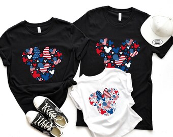4th of July Disney Minnie Mickey Head Shirt, Fourth of July Disney Shirts, Independence Day Disney Shirts, 4th Of July Couple Shirt