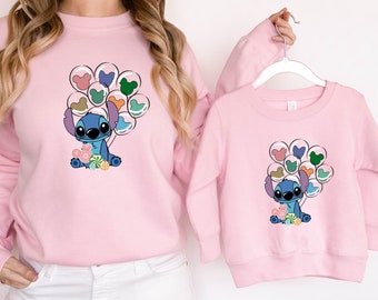 Stitch Sweatshirt, Funny Mom and Kid Stitch Sweatshirt, Disney Stitch Hoodies, Disney Vacation Stitch Sweater, Disney Family Vacation Hoodie