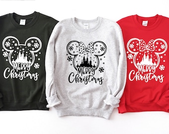 Disney Weihnachten Sweatshirt, Disney Minnie Weihnachten Sweatshirt, Mickey Head Weihnachten Sweatshirt, Disneyland Urlaub Weihnachten Sweatshirts