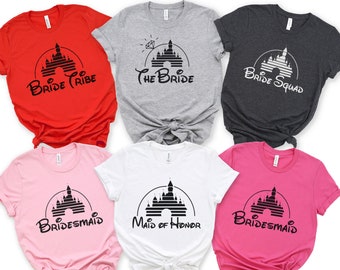 Disney Castle Bachelorette Party Shirt, Bridesmaid Shirt, Maid of Honor Shirt, Mother of Groom, Disney Bride T-Shirt, Mother of Bride Shirts