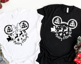 Disney Christmas Shirts, Matching Disney Shirts, Merry & Bright Shirts, Minnie Mickey Christmas Shirt, Merry Christmas Shirt