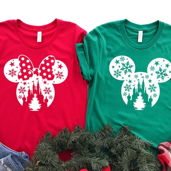 Disney Christmas Shirts, Matching Disney Shirts, Minnie Mickey Head Christmas Shirt, Family Christmas