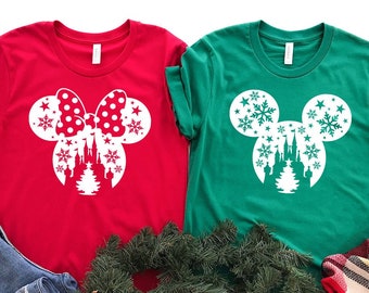 Disney Christmas Shirts, Matching Disney Shirts, Minnie Mickey Head Christmas Shirt, Family Christmas