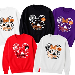 Disney Halloween 2025 Family Matching Sweatshirts, Mickey Minnie Spooky Sweatshirt, Disney Halloween Vacation Crew Neck image 1