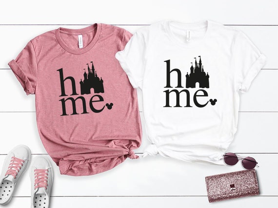Buy Disney Castle T shirt Unisex Disney Home Shirt Disney World Tee Disneyland Castle Logo Matching Couples Friends Gift Mickey Minnie Online in India Etsy