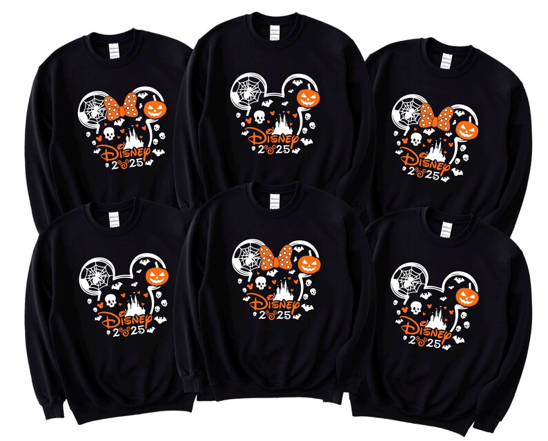 Disney Halloween 2025 Family Matching Sweatshirts, Mickey Minnie Spooky Sweatshirt, Disney Halloween Vacation Crew Neck image 4